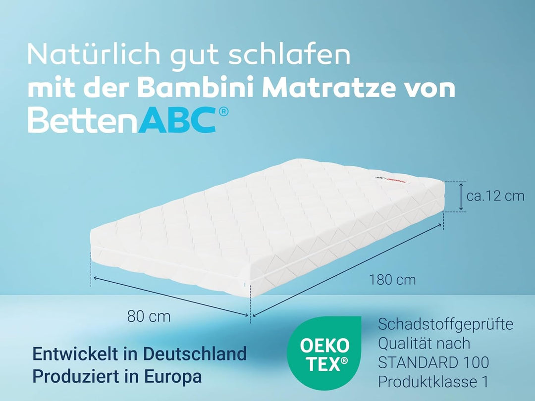 Betten-ABC OrthoMatra Bambini Babymatratze, Bezug waschbar, Gesamthöhe ca.12 cm, mit Klimawatte Grös