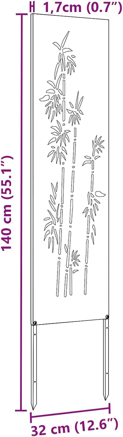 vidaXL Garten Sichtschutz-Leinwand Floral Weiss 32 x 140 cm, Weiss 32 x 140 cm