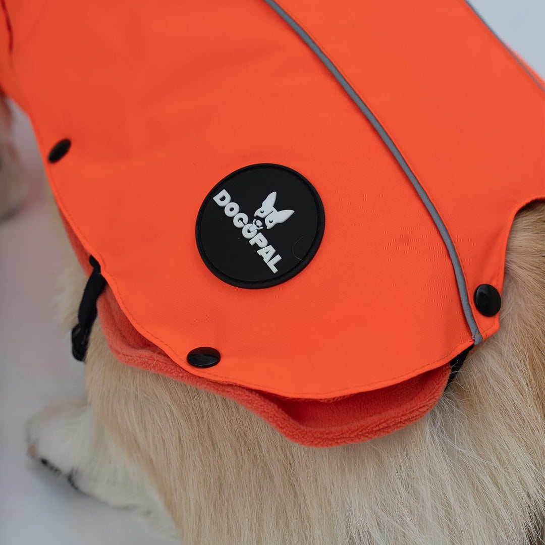 DOGOPAL 2in1 Allwetter-Hundemantel – Wasserdichter Hunderegenmantel mit herausnehmbarem Fleece – Reg