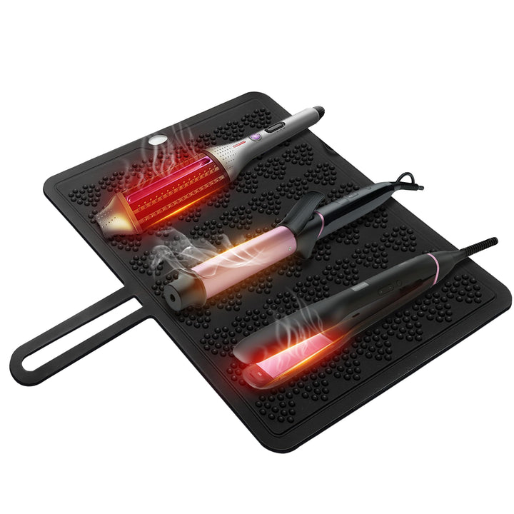 FERNIDA Silikon Hitzebeständige Matte, 38x30cm Anti-Rutsch-Mattenpad für Lockenstäbe, Haarglätter, G