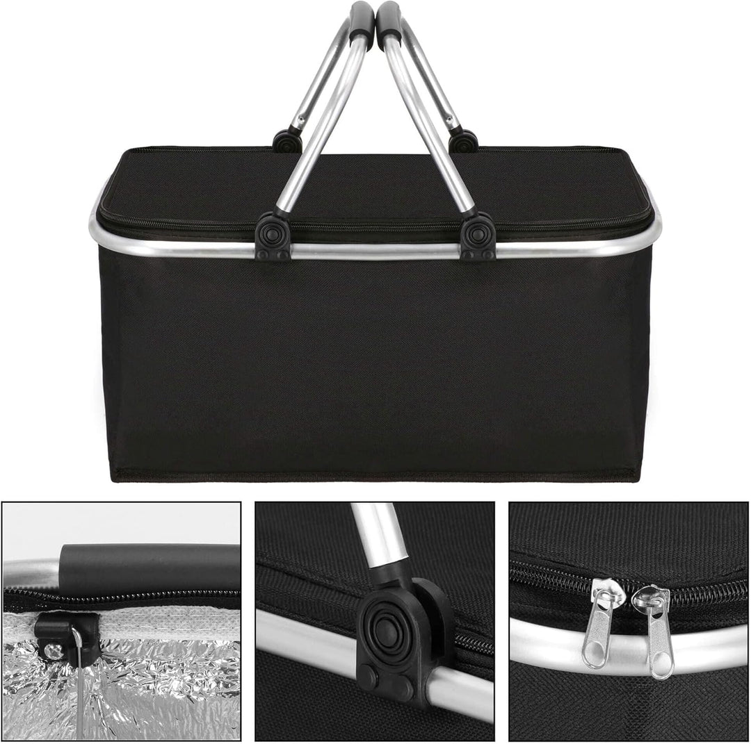 SPRINGOS Thermotasche Kühltasche Schwarz, 2 Kühlakku, Schwarz, 2 Kühlakku