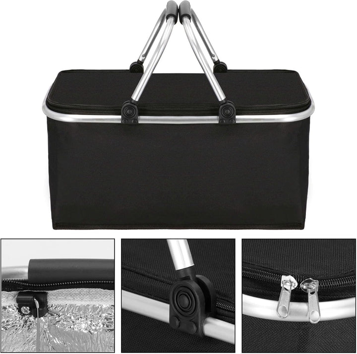 SPRINGOS Thermotasche Kühltasche Schwarz, 2 Kühlakku, Schwarz, 2 Kühlakku