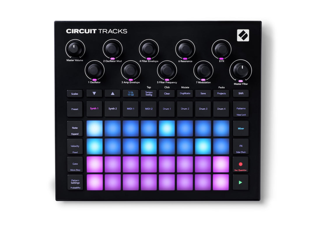 Novation Circuit Tracks: Groovebox-Sequenzer mit Synthesizer-, MIDI- und Drum-Spuren für die elektro