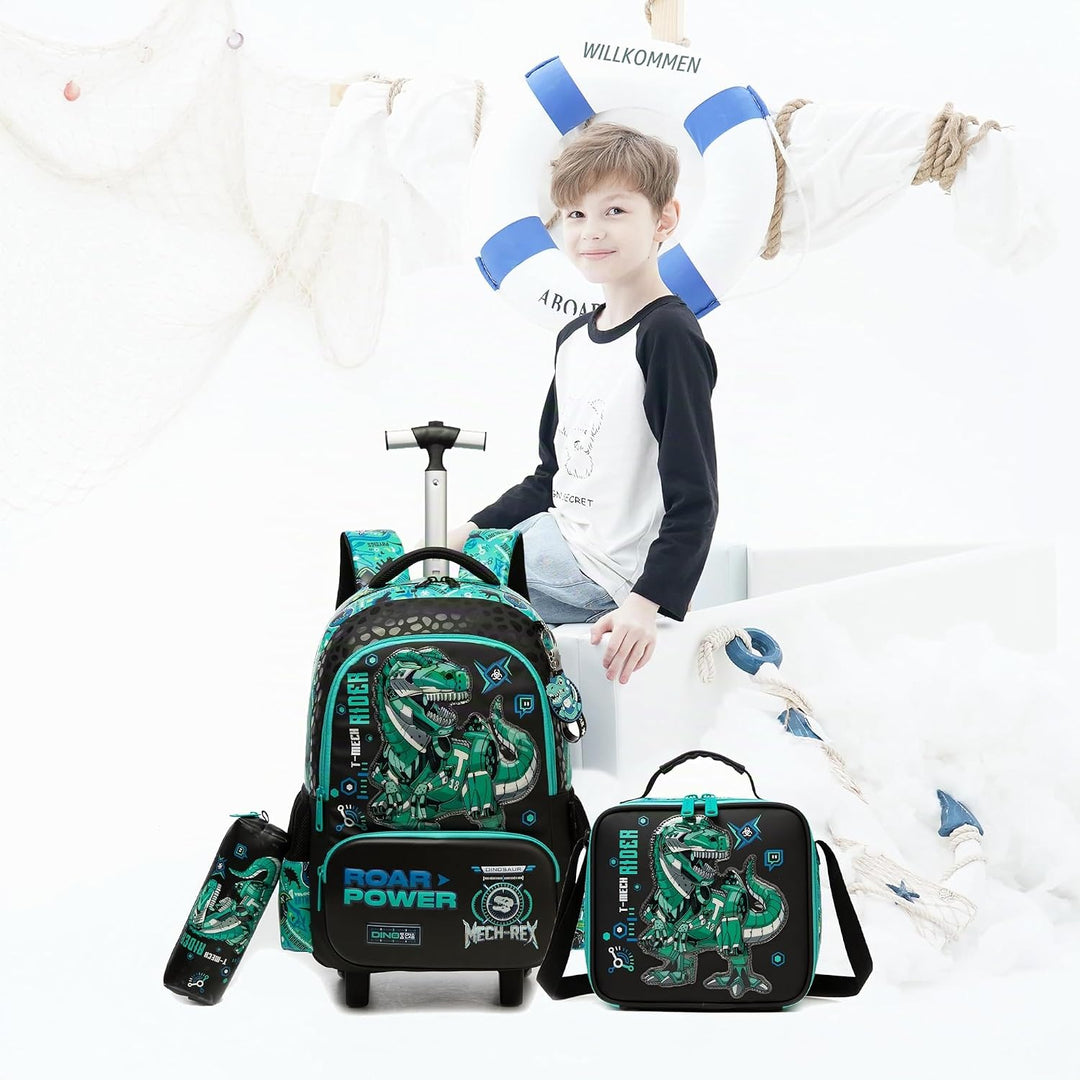 HTgroce Schulranzen mit Rollen, Rucksack mit Trolley für Kinder, Rucksack Trolley die erste Klasse G