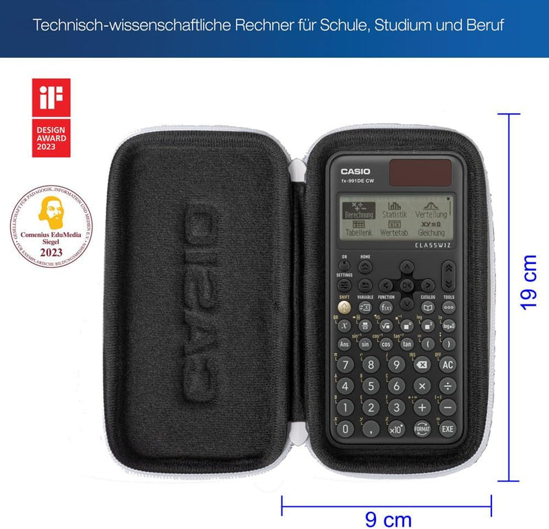 Casio FX-991DE CW ClassWiz technisch wissenschaftlicher Rechner mit Schutztasche, deutsche Menüführu