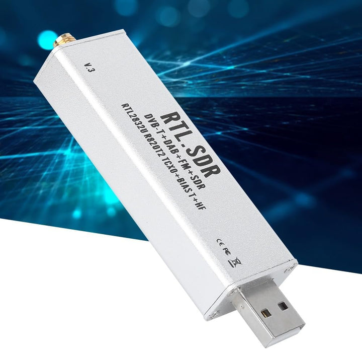 Elprico RTL SDR Stick, 0,1-MHz-1,7-GHz-Vollbandempfänger RTL SDR Funkkommunikationssystem-basiertes