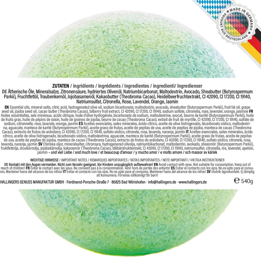 Hallingers® 12er Badebomben-Geschenk-Set mit zwölf Bathbombs (540g) - Luxury Bath Bombs - Blue (Set)