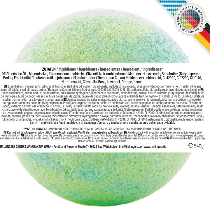 Hallingers® 12er Badebomben-Geschenk-Set mit zwölf Bathbombs (540g) - Luxury Bath Bombs - Blue (Set)