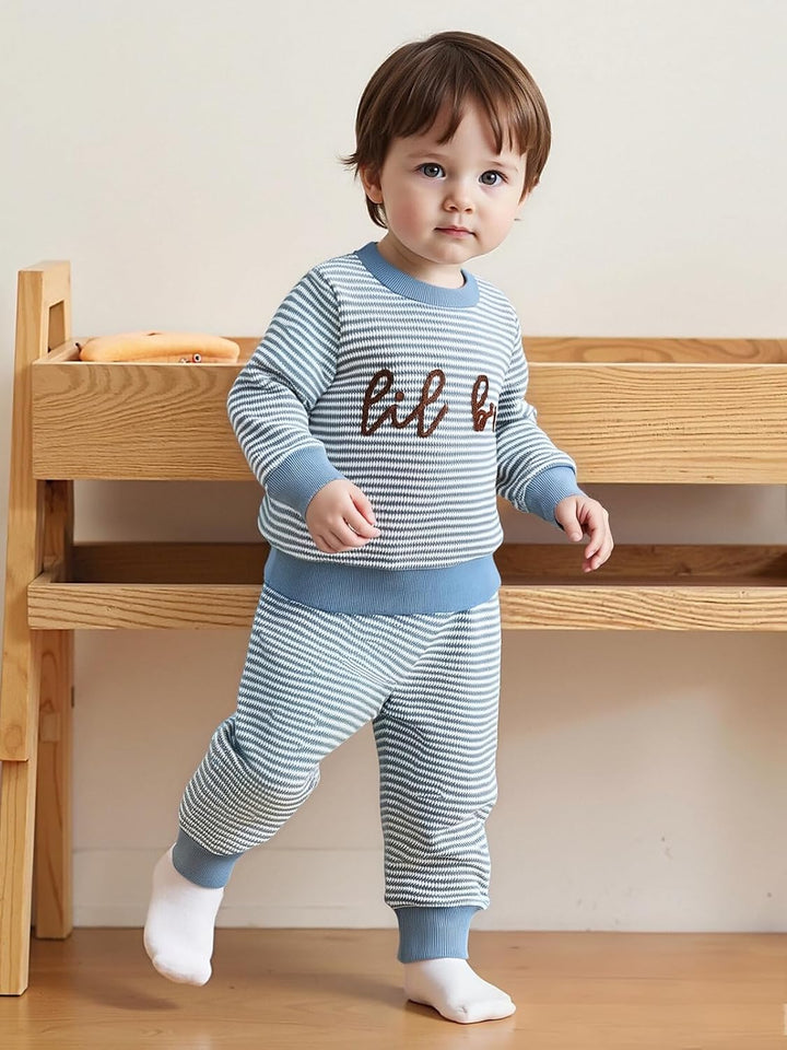 Kleinkind Baby Mädchen Herbst Kleidung Rüschen Langarm Süsses Print Streifen Sweatshirt Top und Hose