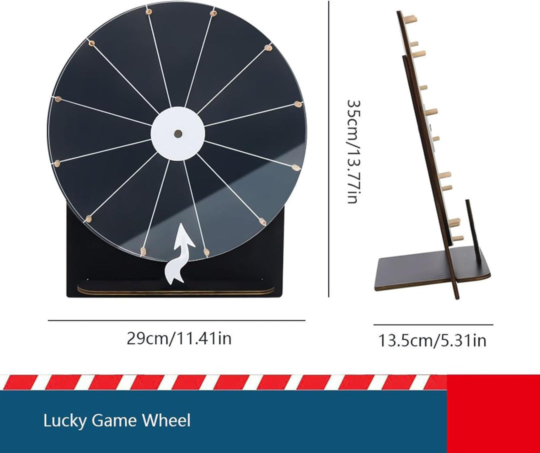 Gewinnrad,28 cm Holz Roulette Glücksrad - Lösbares Spielzubehör Für Erwachsene Jugendliche Veranstal
