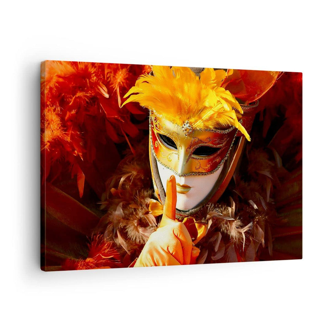 Bilder auf Leinwand Venezianische Maske bunt Karneval Leinwandbild 70x50cm Wandbilder Dekoration Woh