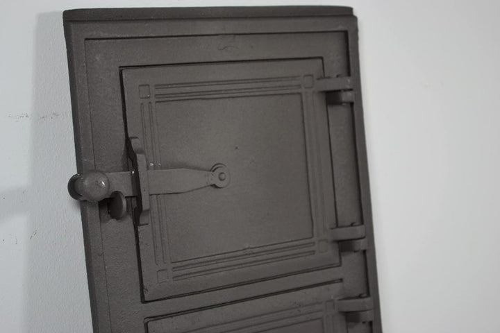 SEZAM Backofentür aus Gusseisen mit 2 Türen - mit Türriegel, Brotofentür - Steinofentür - Pizzaofent