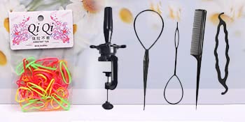 Übungskopf mit Kunsthaar, 71,1 cm, Profi-Übungskopf für Friseurpuppe, Kopf mit Tischklemme 06G-27, 0