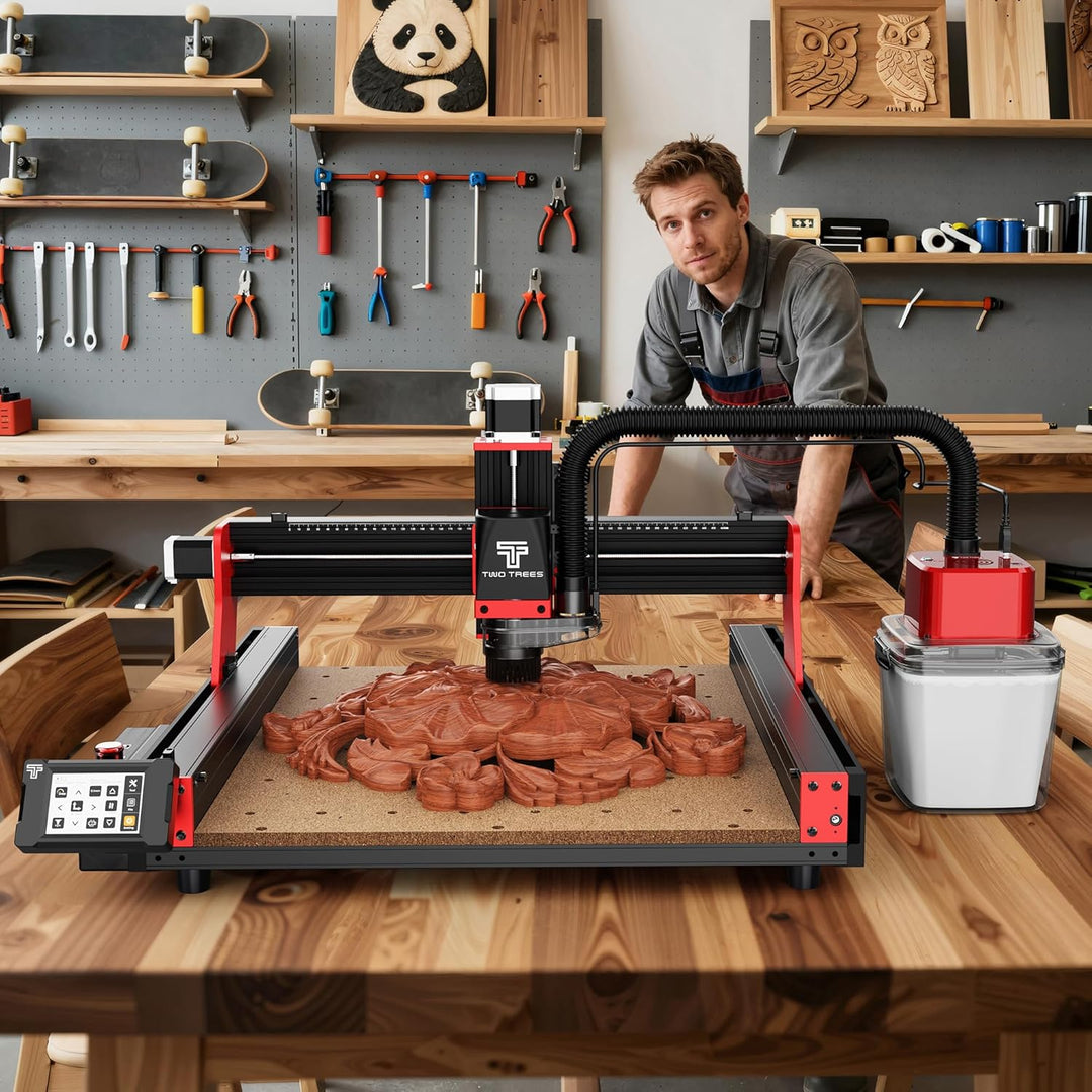 Twotrees TTC450 PRO CNC-Fräsmaschine, 4 Achsen, für Holz und Acryl, 90% montiert, leistungsstarker M