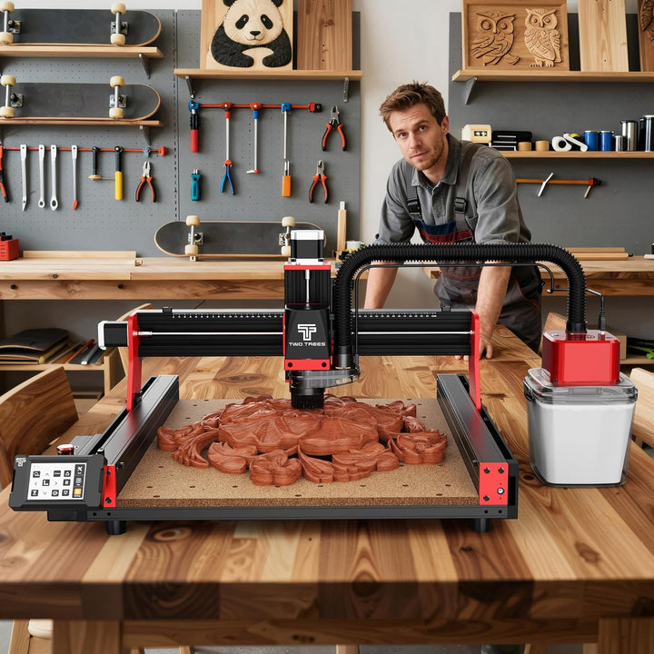 Twotrees TTC450 PRO CNC-Fräsmaschine, 4 Achsen, für Holz und Acryl, 90% montiert, leistungsstarker M