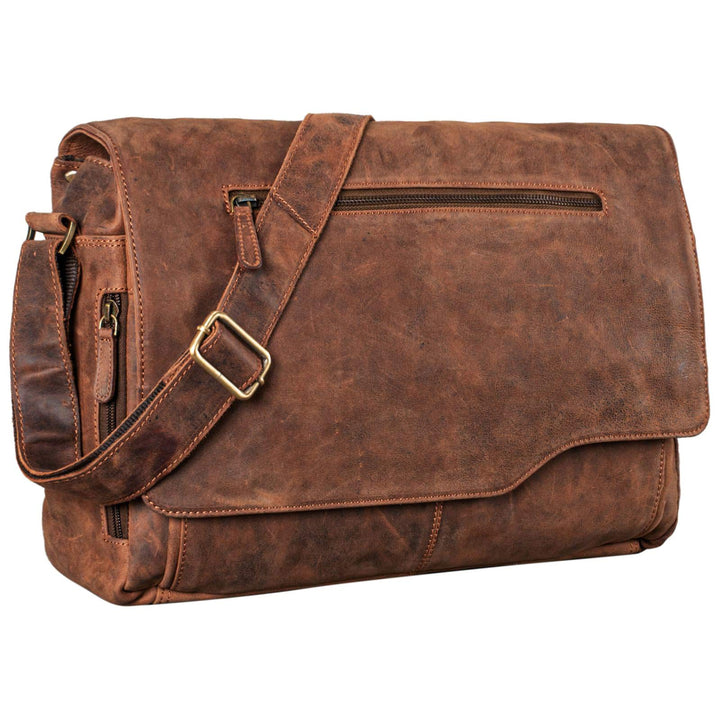 STILORD 'Marvin' Ledertasche Umhängetasche Modernes Vintage Design 15.6 Zoll Laptoptasche grosse Uni