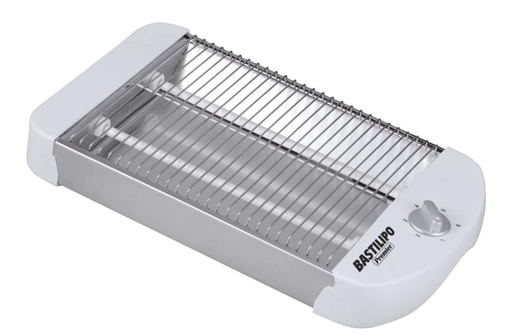 Bastilipo - Flachtoaster, 600W, 2 Heizelemente, mechanischer Timer, weiss, TPB-600