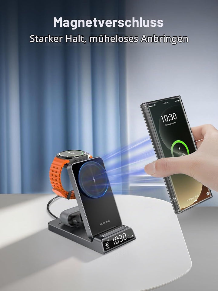 Magnetisches Kabelloses Ladegerät für Samsung, 3 in 1 Mag Safe Ladestation für Samsung Galaxy Z Fold