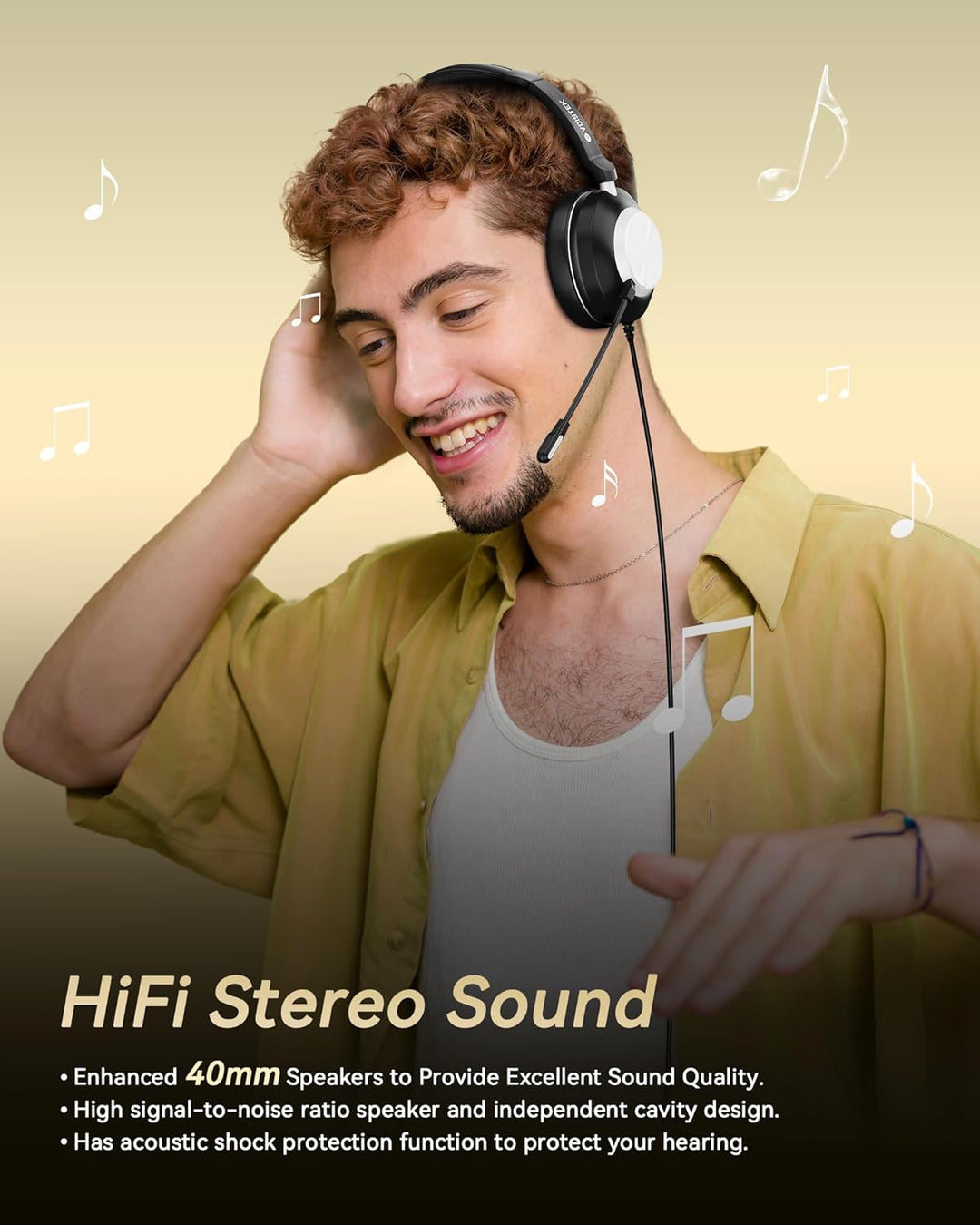 Headset mit Mikrofon (Single-Ear) USB/3,5mm/USB-C | Büro Headsets mit Noise Cancelling für Call Cent