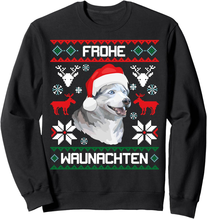 Siberian Husky Frohe Waunachten Weihnachten Hund Xmas Sweatshirt