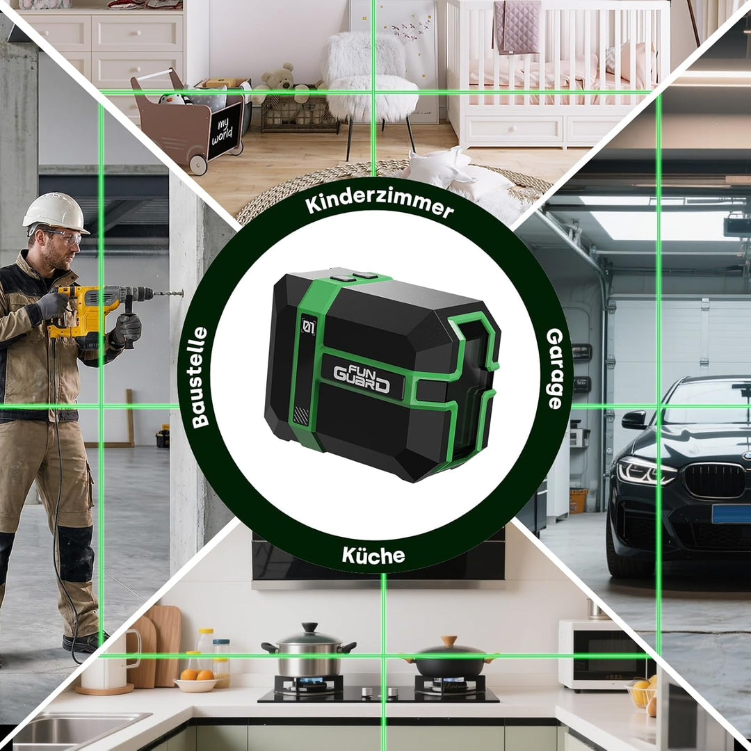 Kreuzlinienlaser 360° Grün 50M Selbstnivellierend Laser Wasserwaage Dual-Lasermodul, Linienlaser 3 M