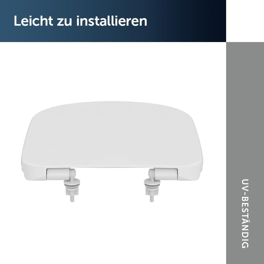Ideal Standard i.life A WC-Sitz mit schlanker D-Form – Weiss (Alpin) | WC-Sitz mit Absenkautomatik (