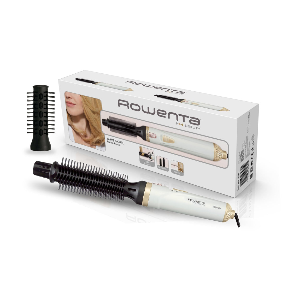 Rowenta CF3910 Warmluftbürste Curl Release, Abrollsystem für einfache Locken und Wellen, Keramik-/Tu
