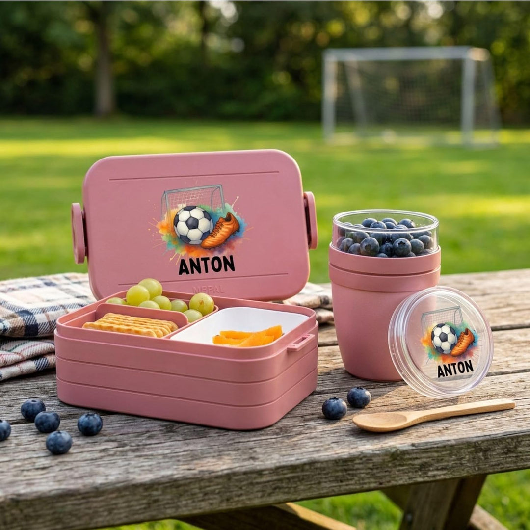 Bärenfreunde personalisierte MEPAL Kinder Brotdose mit Müslibecher | Lunchbox Set Einschulung, Kinde