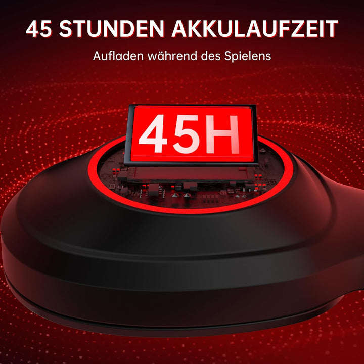 AOC Gaming Headset kabellos für PC, PS5, PS4, Switch, 2,4 GHz Wireless Headset mit Bluetooth 5.4 & K