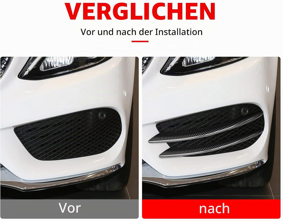 KUNGKIC Frontstossstange Kühlergrille Lip Splitter Spoiler Compatible with Mercedes Benz C Klasse W2