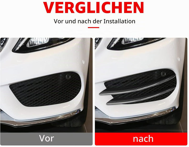 KUNGKIC Frontstossstange Kühlergrille Lip Splitter Spoiler Compatible with Mercedes Benz C Klasse W2
