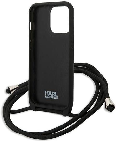 Karl Lagerfeld Monogram Leather Patch und Cord Iconik - iPhone 13 Pro Hülle