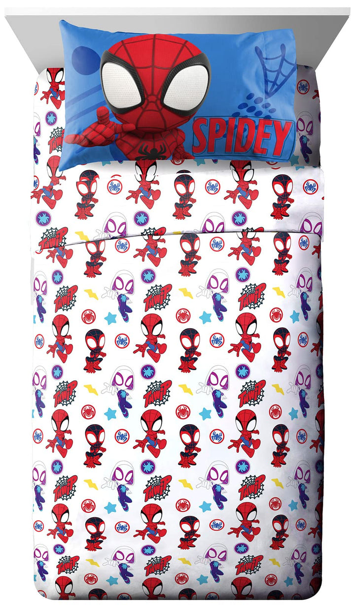 Jay Franco Marvel Spidey and His Amazing Friends Team Spidey Twin Size Sheet Set - 3 Piece Set Super