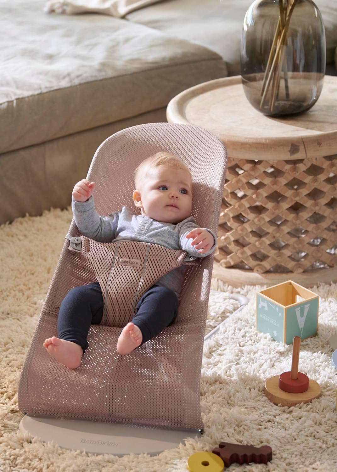 BabyBjörn Babywippe Bliss, Netzstoff, Altrosa Netzstoff Altrosa, Netzstoff Altrosa