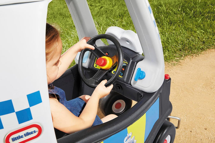 Little Tikes Polizei Cozy Coupé - Rutschfahrzeug mit Echter Hupe, Klickendem Zündschalter & Tankdeck