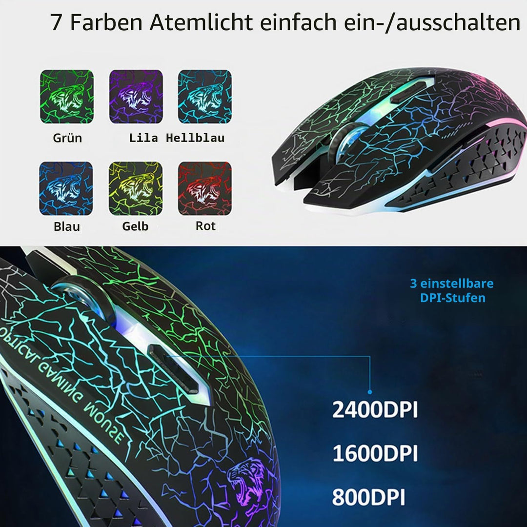 Uiosmuph M2 kabellos wiederaufladbar Gaming Maus Optische geräuschlos Mäuse mit Nano Empfänger 6 Tas