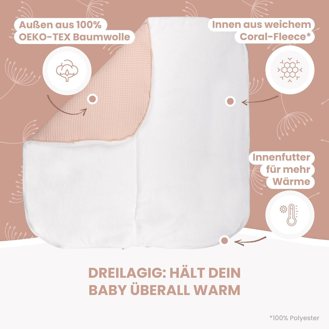 MIMUSELINA Einschlagdecke Babyschale Winter Universal | 2-in-1 Fusssack (92x46 cm) & Decke (92x92 cm