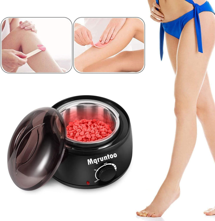 Wachswärmer Wachs Haarentfernung Waxing Kit mit 4X100g Wachsperlen,Schmerzloses Wachserhitzer Haaren
