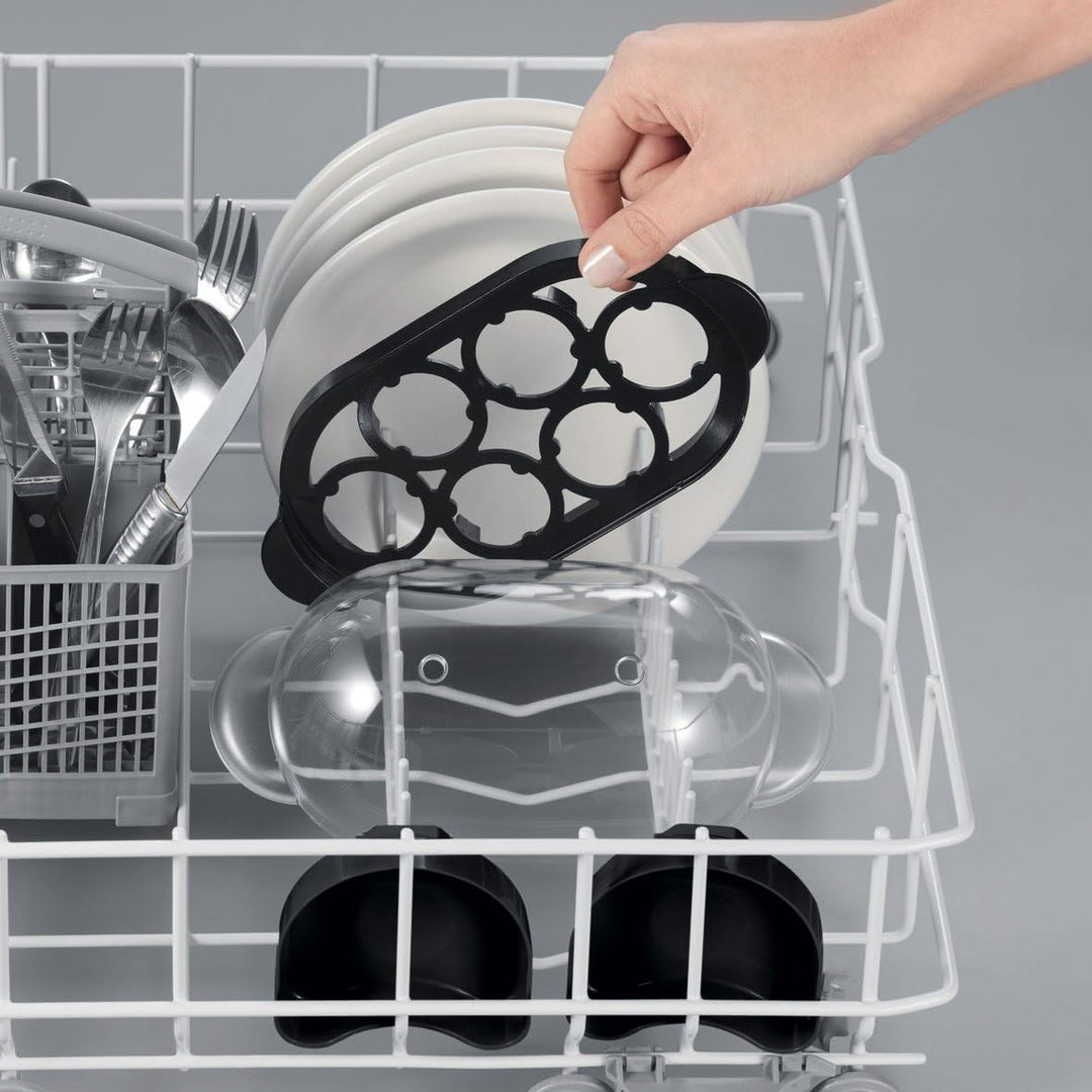 Cloer 6099 Eierkocher mit akustischer Fertigmeldung / 400 W / für 6 Eier / Einsätze für pochierte Ei