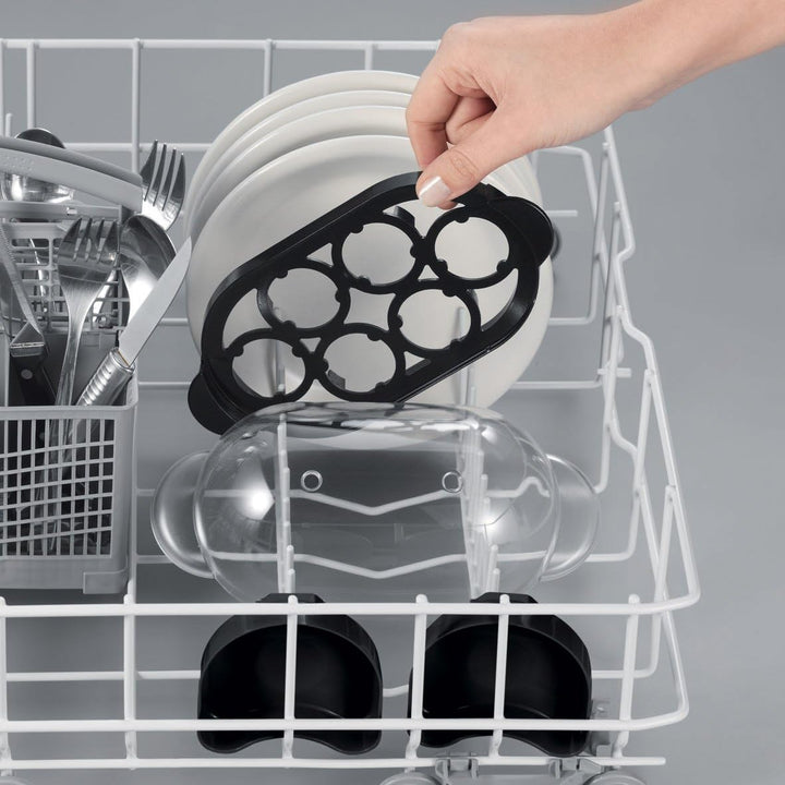 Cloer 6099 Eierkocher mit akustischer Fertigmeldung / 400 W / für 6 Eier / Einsätze für pochierte Ei
