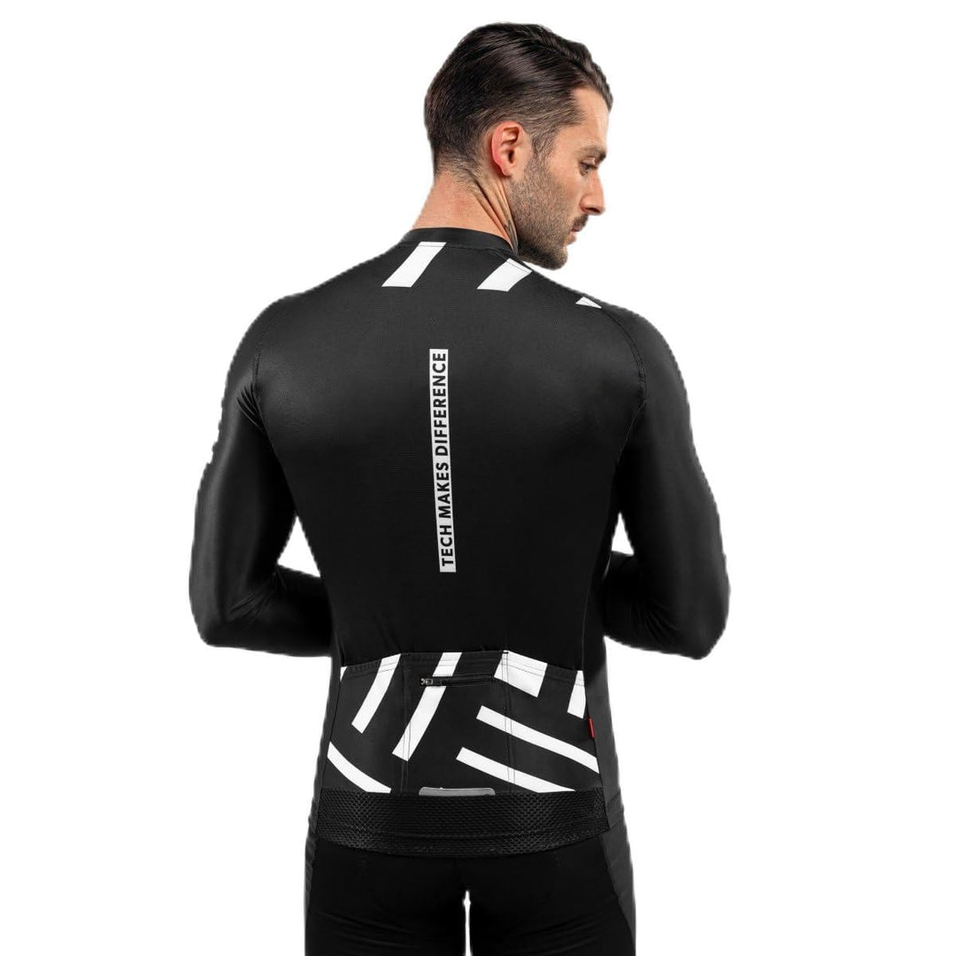 SIROKO - Radtrikot Langarm M2 Leader XS Schwarz/Weiss, XS Schwarz/Weiss