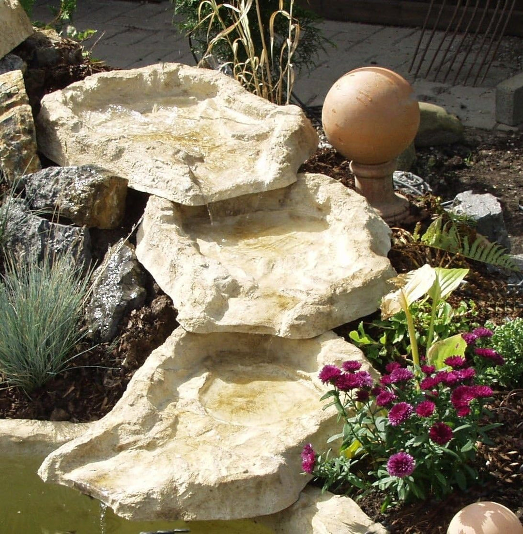 Wasserkaskaden Wasserfall Eder Bachlauf 3-teilig, Beige/Braun, a` 53 x 40 x 8 cm/ 3-teilig Single