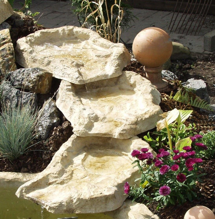 Wasserkaskaden Wasserfall Eder Bachlauf 3-teilig, Beige/Braun, a` 53 x 40 x 8 cm/ 3-teilig Single