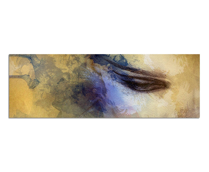 Paul Sinus Art Panoramabild auf Leinwand und Keilrahmen 150x50cm Handmalerei Gesicht Frau