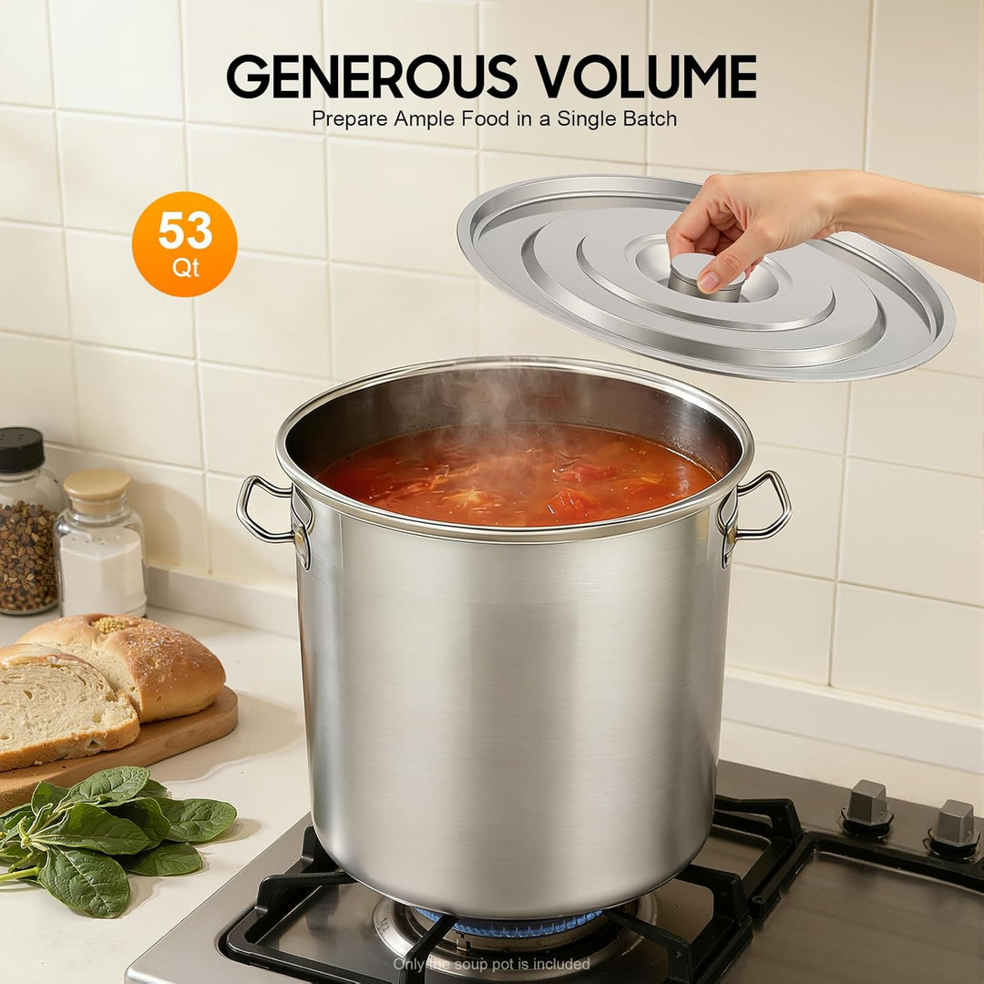 Gastronomie Kochtopf Suppentopf,35L/50L/70L/100L Edelstahl Kochtöpfe,Suppentopf mit Deckel,Grosser T
