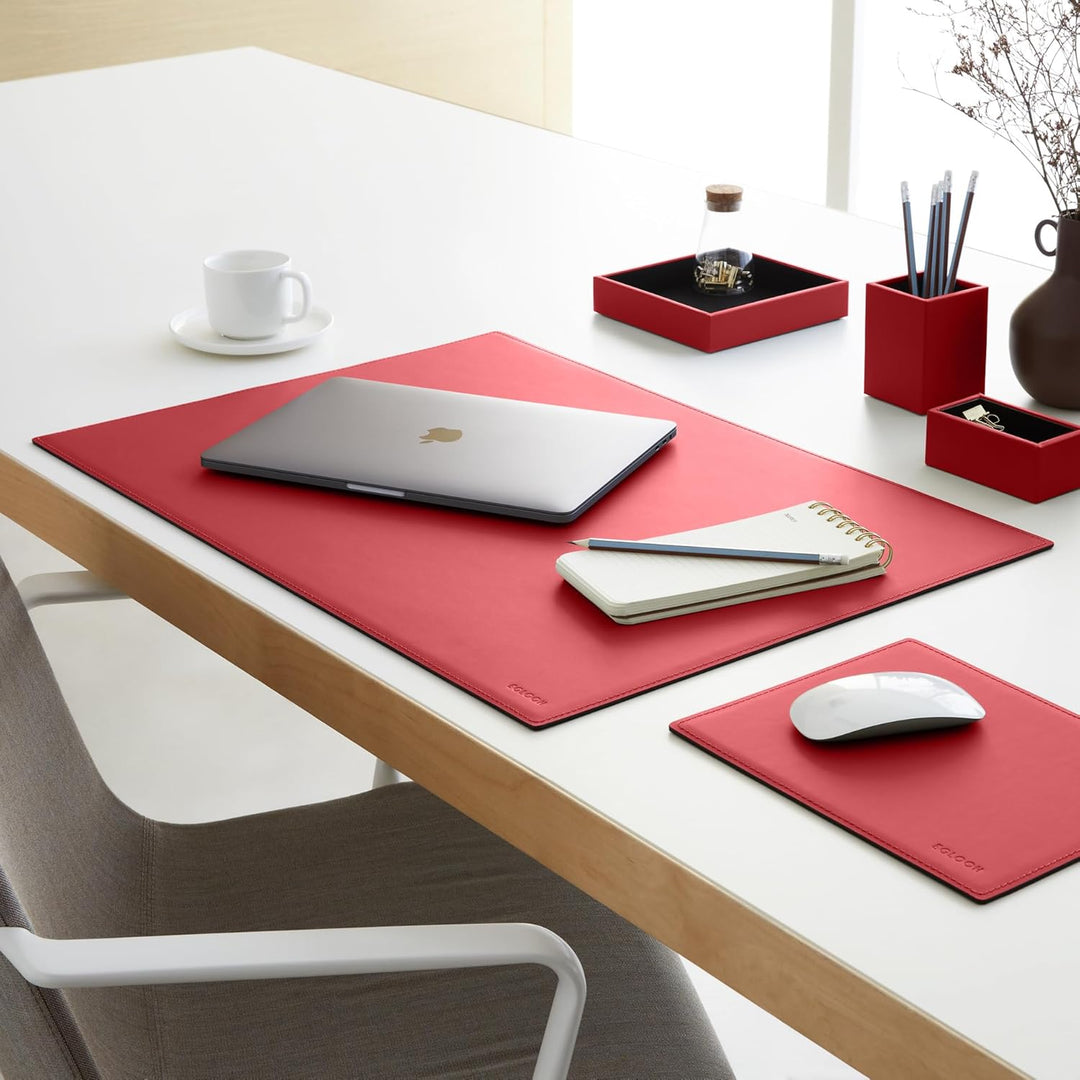 Eglooh - Minerva - Taschenleerer Leder Ferrari Rot - Schreibtisch-Organizer mit modernem Design - Ab