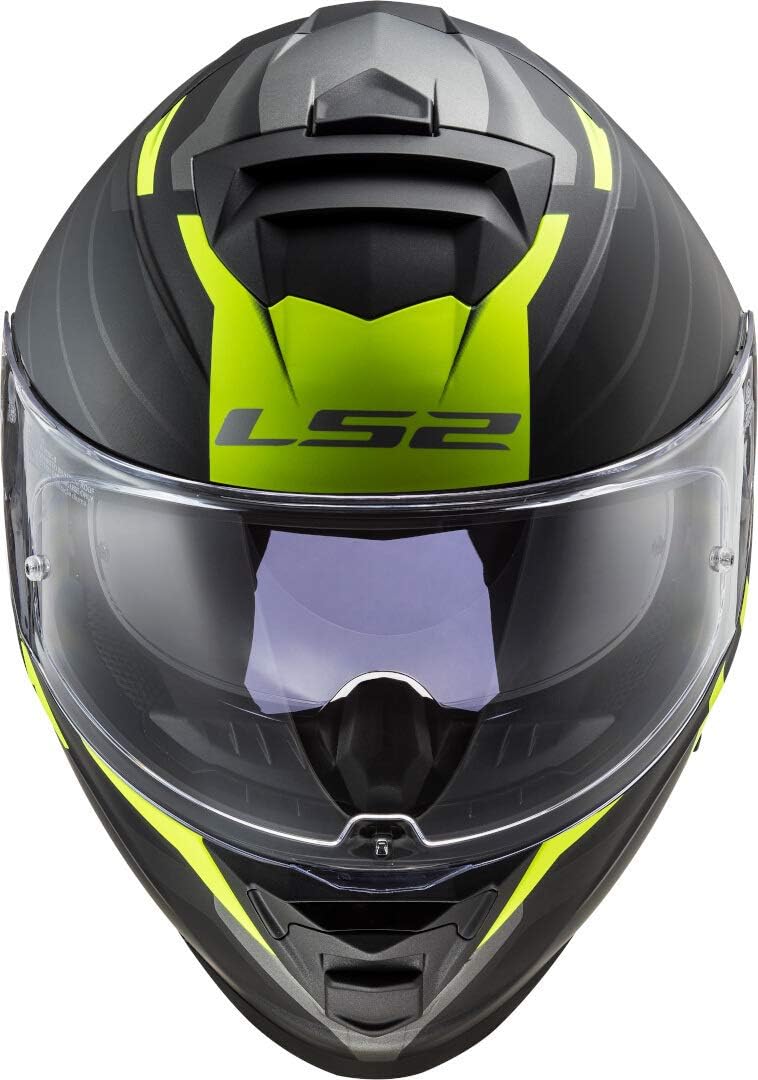 LS2, Integraler Motorradhelm Storm Nerve Matt Black Yellow, S, S