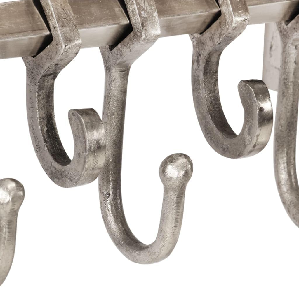 Hothingwell Gepäckträger zur Wandmontage, Aluminium, mit Spiegel, Nickel | Verstellbare Schiebehaken
