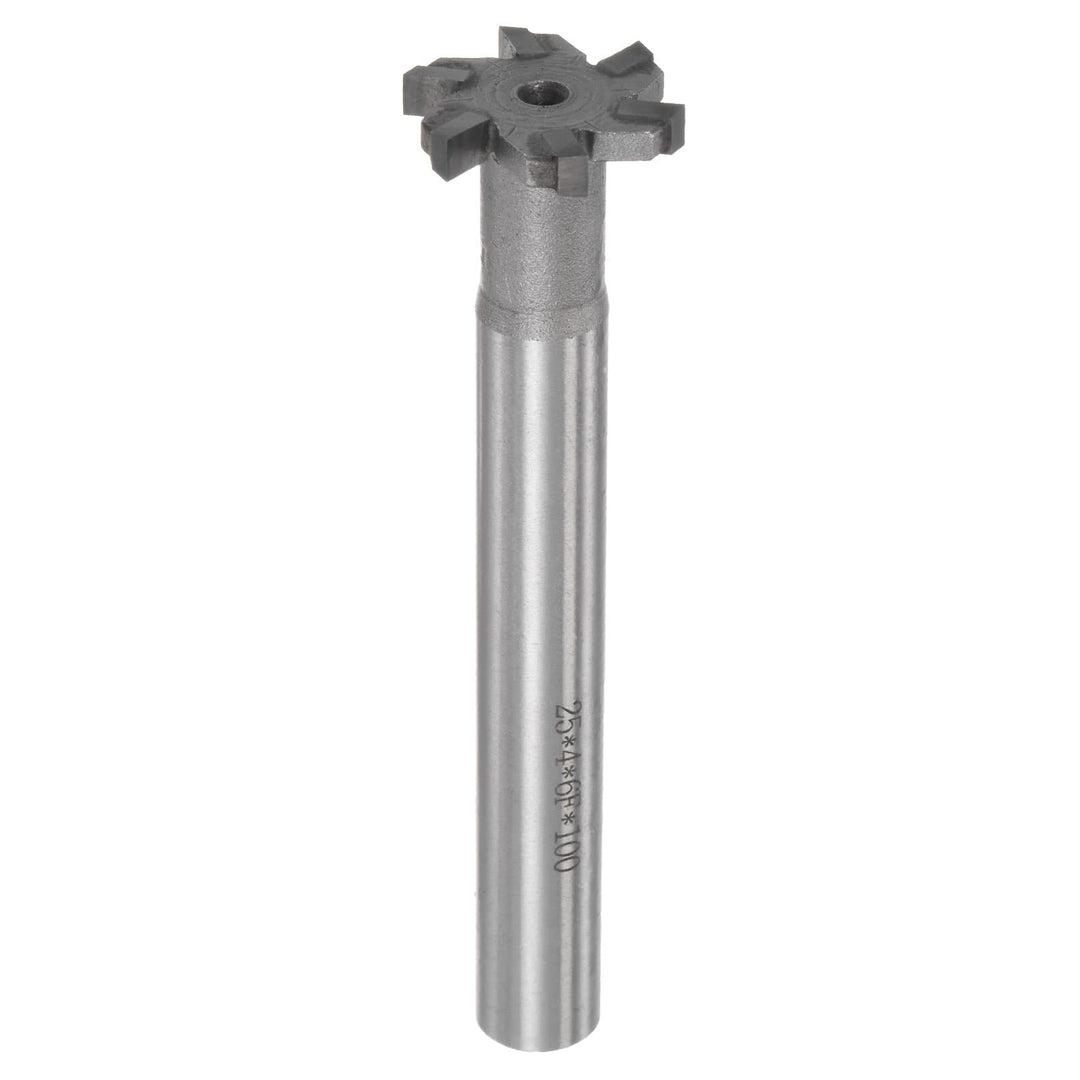 sourcing map 6 Flöten T-Nutfräser 4mm Tiefe 25mm Schnittdurchmesser 12mm Edelstahl Kupfer Aluminium