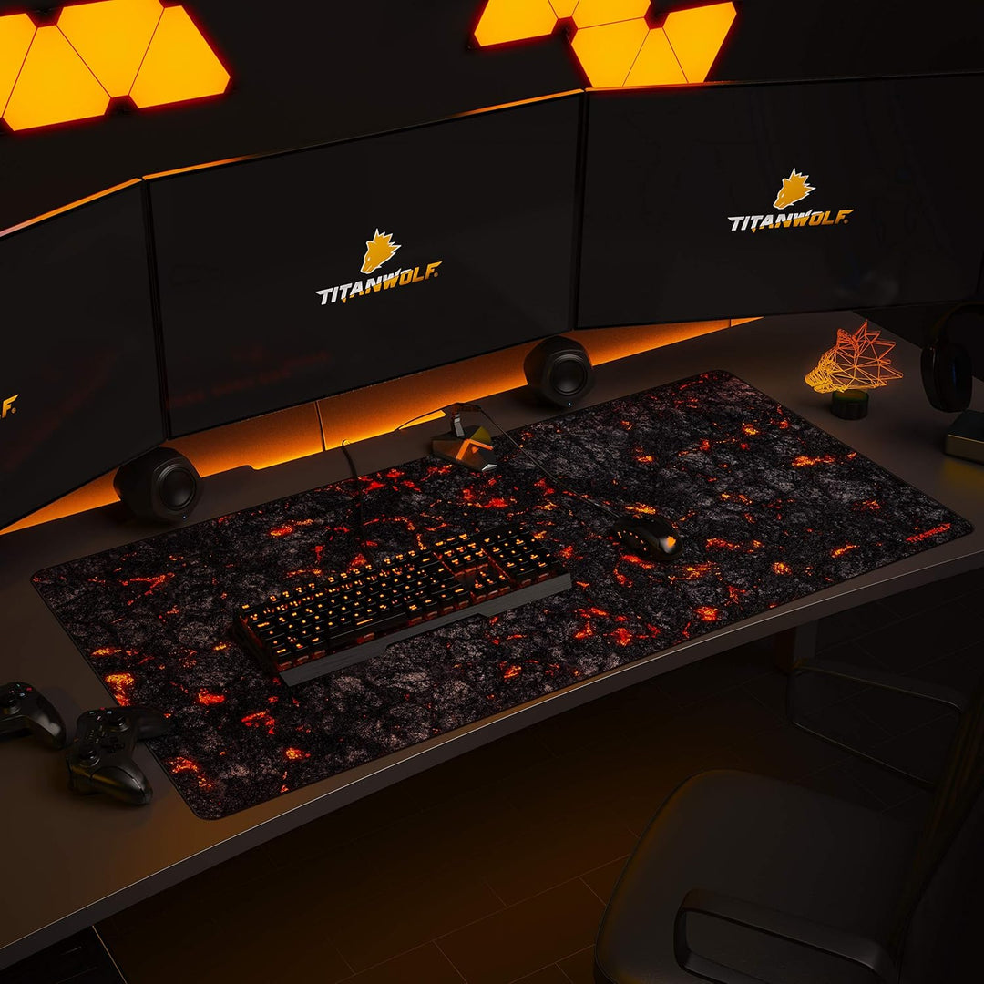 Titanwolf - Übergrösse Mauspad Gaming Titanwolf 1200x600mm XXXL Mousepad gross mit Motiv Tischunterl